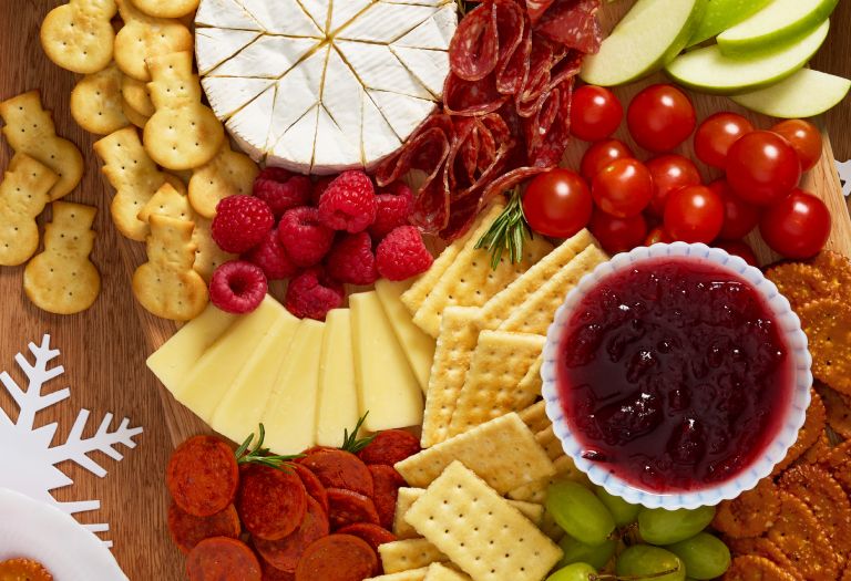 Holiday themed charcuterie board